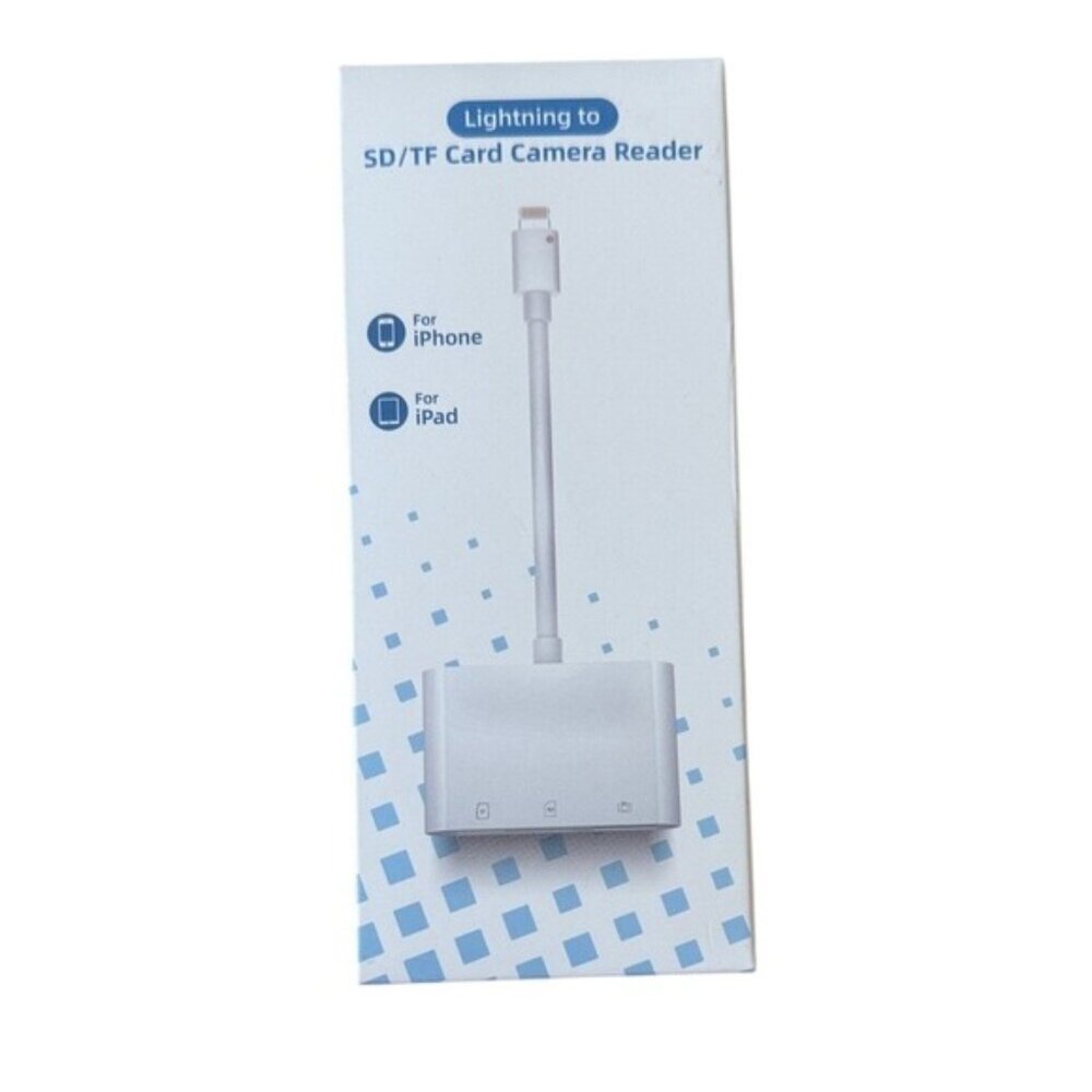 Lightning to SD/TF Card Camera Reader for iPhone and iPad - White